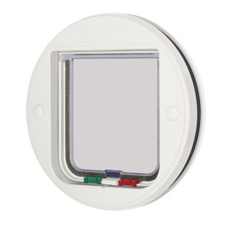 Cat Mate Katzenklappe für Glas mit manueller 4-Wege-Verriegelung – Weiß (210W)