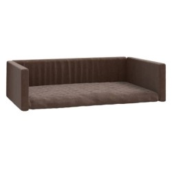 VidaXL Kofferraum Hundebett Leinenoptik braun 60 cm, 19 cm, 90 cm