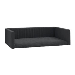 VidaXL Kofferraum Hundebett Leinenoptik schwarz 45 cm, 19 cm, 70 cm
