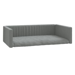 VidaXL Kofferraum Hundebett Leinenoptik grau 60 cm, 19 cm, 90 cm
