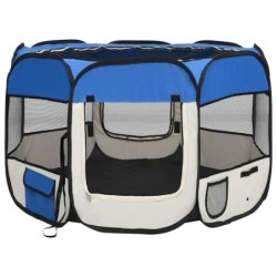 VidaXL faltbarer Welpenlaufstall blau 90 cm, 90 cm, 58 cm
