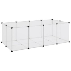 VidaXL Kleintierkäfig PP Stahl Freigehege Transparent/Schwarz