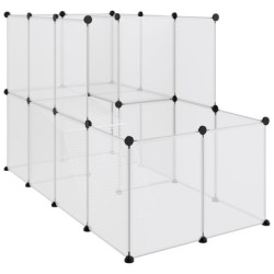VidaXL Kleintierkäfig PP Stahl Freigehege Transparent/Schwarz