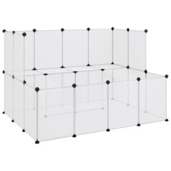 VidaXL Kleintierkäfig PP Stahl Freigehege Transparent/Schwarz