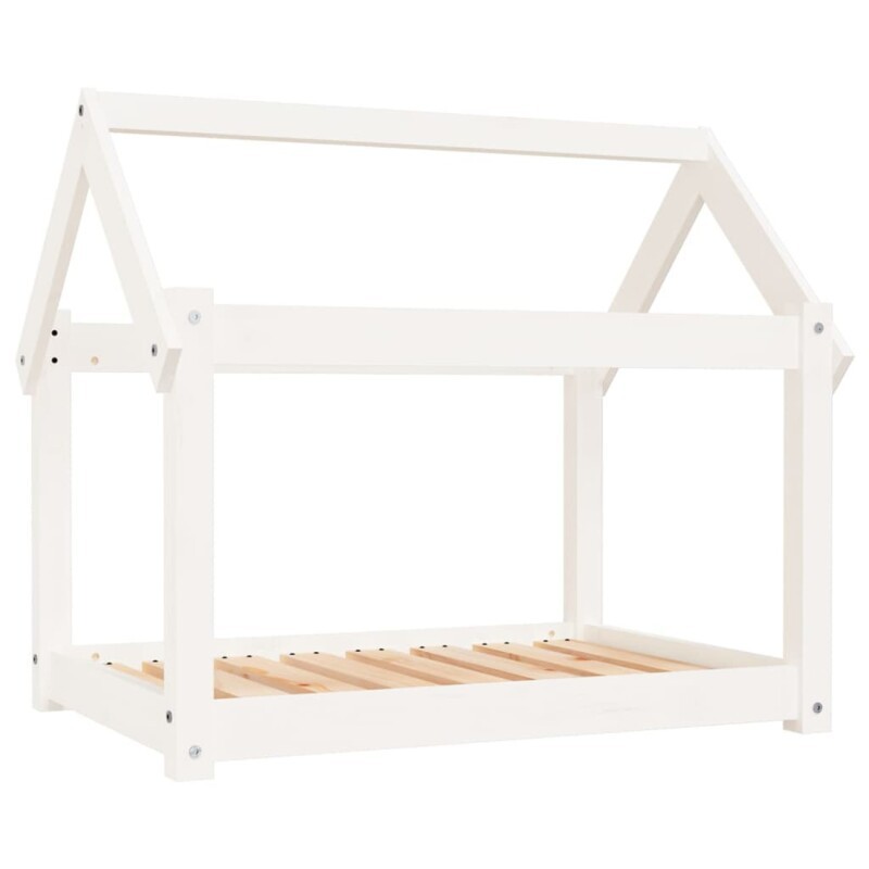 VidaXL Hundebett L (81x60x70 cm) aus Kiefernholz weiß