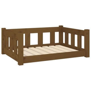 VidaXL Hundebett Massivholz Kiefer braun/ beige 55,5 cm, 28 cm, 75,5 cm