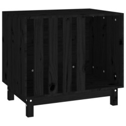 VidaXL Hundehütte Massivholz Kiefer Hundehöhle Hundebett schwarz 70 cm, 50 cm, 62 cm