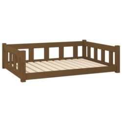 VidaXL Hundebett Massivholz Kiefer braun/ beige 75,5 cm, 28 cm, 1,055 m