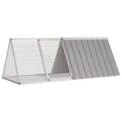 VidaXL Kaninchenkäfig Stahl Verzinkt Hasenstall Kaninchenstall 2,015 m, 80,5 cm, 71 cm