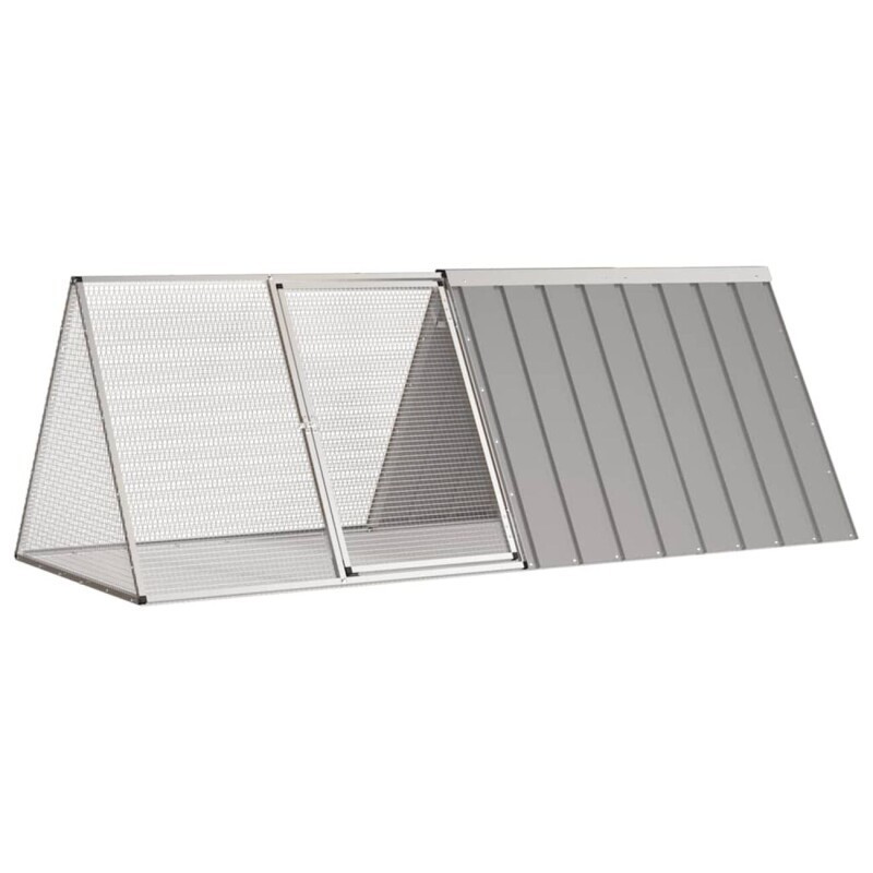 VidaXL Kaninchenkäfig Stahl Verzinkt Hasenstall Kaninchenstall 2,015 m, 80,5 cm, 71 cm
