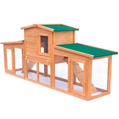 VidaXL Holz Kaninchenstall / Hasenstall mit Dach