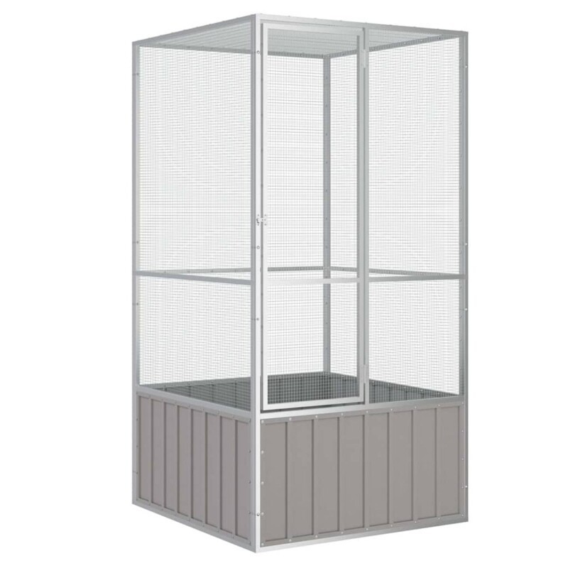 VidaXL Vogelkäfig aus verzinktem Stahl 1,11 m, 1,07 m, 2,115 m