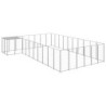 VidaXL Hundezwinger Stahl silber 4,4 m, 5,5 m, 1,1 m