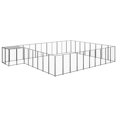 VidaXL Hundezwinger Stahl schwarz 6,6 m, 4,4 m, 1,1 m