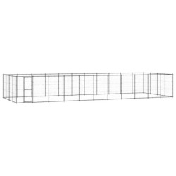 VidaXL Outdoor Hundezwinger aus verzinktem Stahl 12,1 m, 4,4 m, 1,8 m