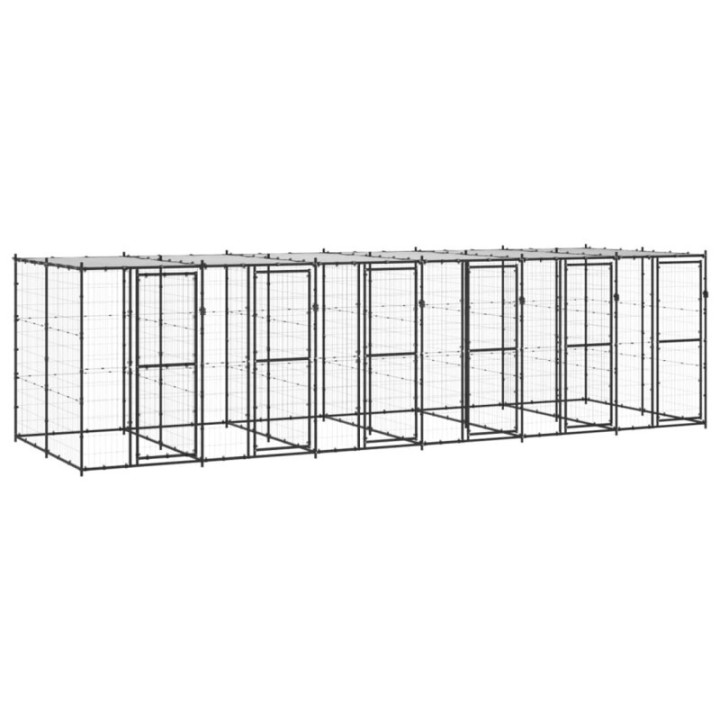 VidaXL Outdoor-Hundezwinger Stahl mit Dach
