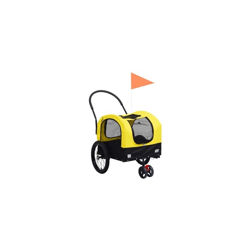 VidaXL Hunde 2-in-1 Fahrradanhänger & Jogger gelb