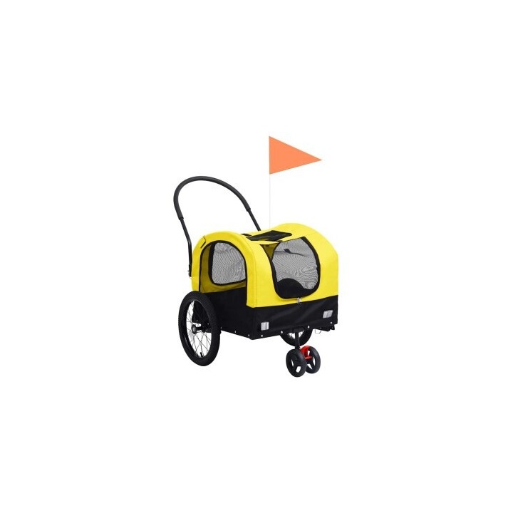 VidaXL Hunde 2-in-1 Fahrradanhänger & Jogger gelb