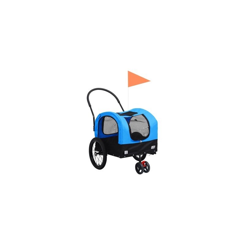 VidaXL Hunde 2-in-1 Fahrradanhänger & Jogger blau