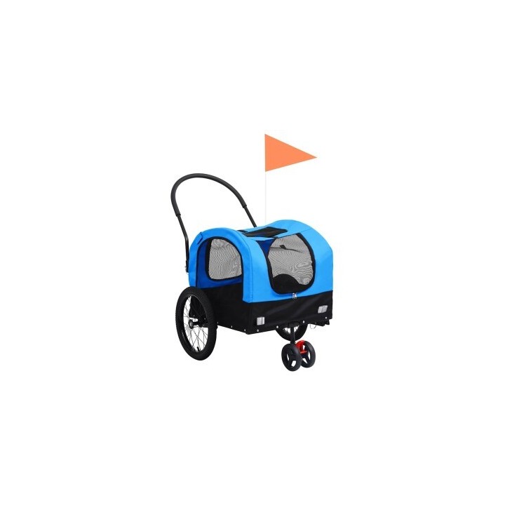 VidaXL Hunde 2-in-1 Fahrradanhänger & Jogger blau