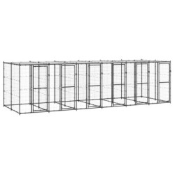 VidaXL Outdoor-Hundezwinger Stahl mit Dach