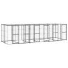 VidaXL Outdoor-Hundezwinger Stahl mit Dach