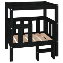 VidaXL erhöhtes Hundebett aus Kiefernholz schwarz 43 cm, 70 cm, 43 cm