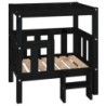 VidaXL erhöhtes Hundebett aus Kiefernholz schwarz 43 cm, 70 cm, 43 cm