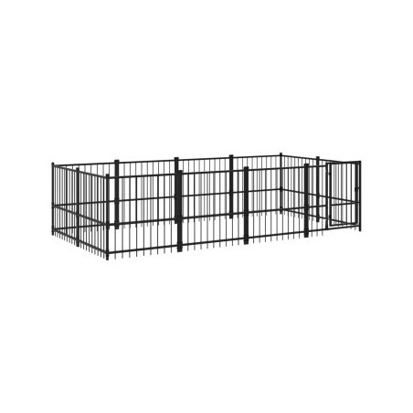 VidaXL Outdoor Hundezwinger Stahl 3,88 m, 1,935 m, 1 m