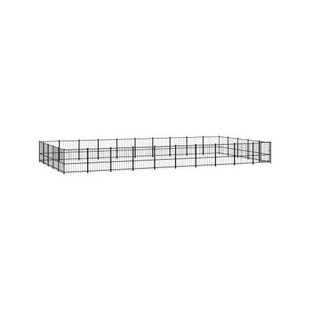 VidaXL Outdoor Hundezwinger Stahl 9,7 m, 4,85 m, 1 m