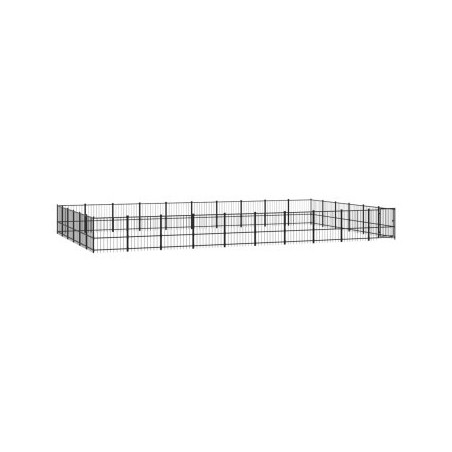 VidaXL Outdoor Hundezwinger Stahl 9,7 m, 5,82 m, 1 m