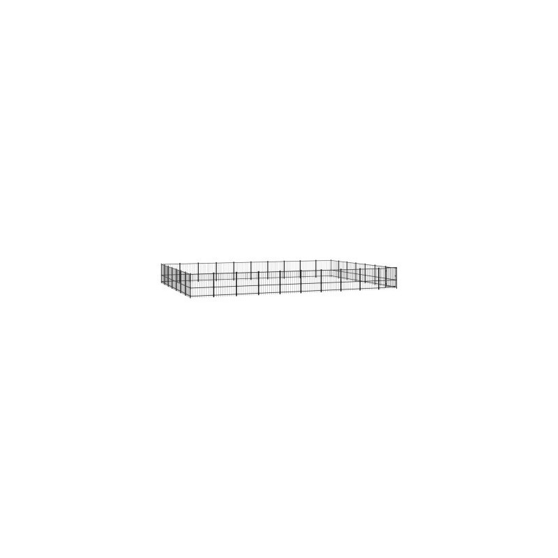 VidaXL Outdoor Hundezwinger Stahl 9,7 m, 6,79 m, 1 m