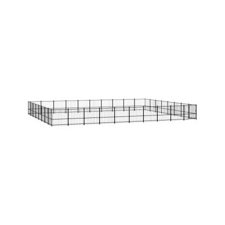 VidaXL Outdoor Hundezwinger Stahl 9,7 m, 7,76 m, 1 m