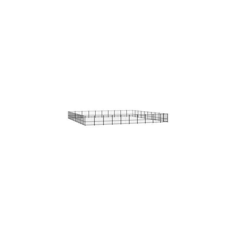 VidaXL Outdoor Hundezwinger Stahl 9,7 m, 9,7 m, 1 m