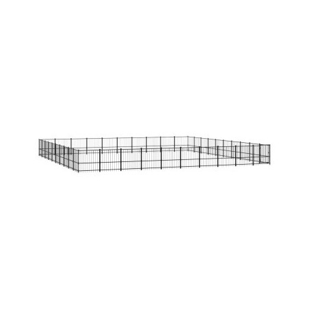 VidaXL Outdoor Hundezwinger Stahl 9,7 m, 9,7 m, 1 m