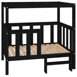 VidaXL erhöhtes Hundebett aus Kiefernholz schwarz 83,5 cm, 1 m, 83,5 cm