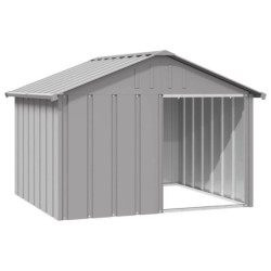 VidaXL Hundehütte Verzinkter Stahl Hundezwinger Hundekäfig grau 1,165 m, 1,03 m, 81,5 cm