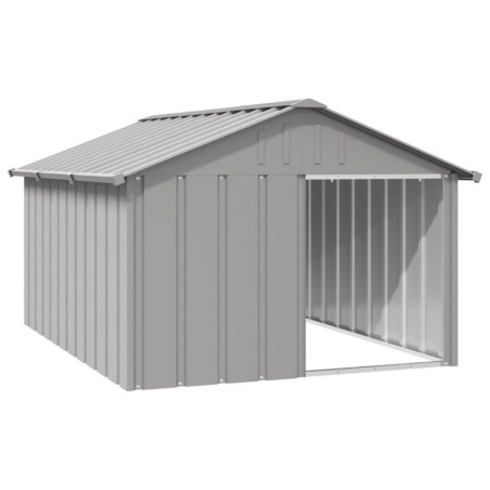 VidaXL Hundehütte Verzinkter Stahl Hundezwinger Hundekäfig grau 1,165 m, 1,53 m, 81,5 cm