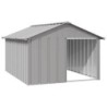 VidaXL Hundehütte Verzinkter Stahl Hundezwinger Hundekäfig grau 1,165 m, 1,53 m, 81,5 cm