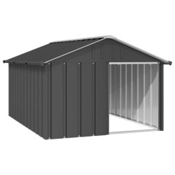VidaXL Hundehütte Verzinkter Stahl Hundezwinger Hundekäfig anthrazit 1,165 m, 1,53 m, 81,5 cm
