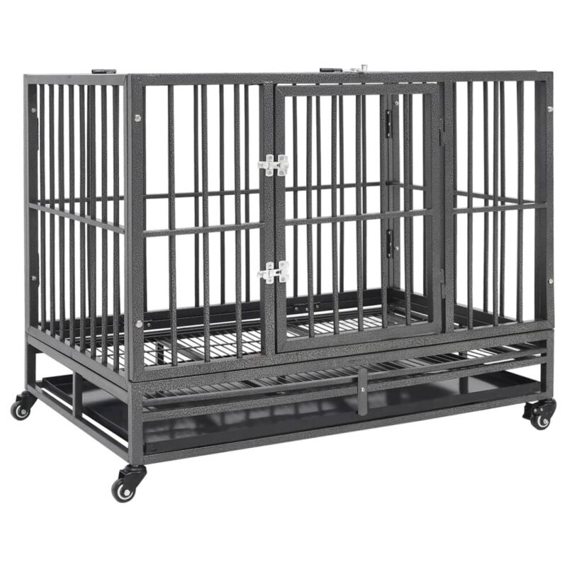 VidaXL Hundekäfig mit Rollen aus Stahl 1,02 m, 72 cm, 85 cm