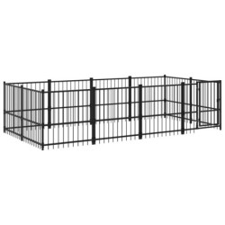 VidaXL Outdoor Hundezwinger Stahl 3,88 m, 1,935 m, 1 m