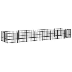 VidaXL Outdoor Hundezwinger Stahl 7,76 m, 1,935 m, 1 m