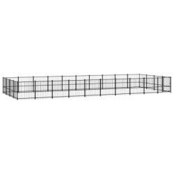 VidaXL Outdoor Hundezwinger Stahl 9,7 m, 3,88 m, 1 m