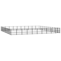 VidaXL Outdoor Hundezwinger Stahl 9,7 m, 9,7 m, 1 m