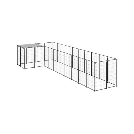 VidaXL Hundezwinger Stahl schwarz 2,2 m, 5,5 m, 1,1 m