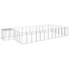 VidaXL Hundezwinger Stahl silber 7,7 m, 3,3 m, 1,1 m