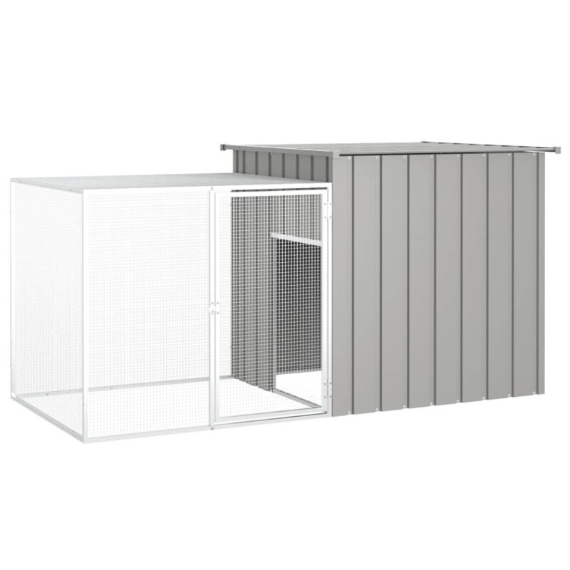 VidaXL Kaninchenkäfig 200x91x100cm Verzinkter Stahl Hasenstall grau