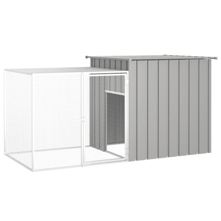 VidaXL Kaninchenkäfig 200x91x100cm Verzinkter Stahl Hasenstall grau