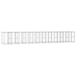 VidaXL Outdoor-Hundezwinger Stahl mit Dach